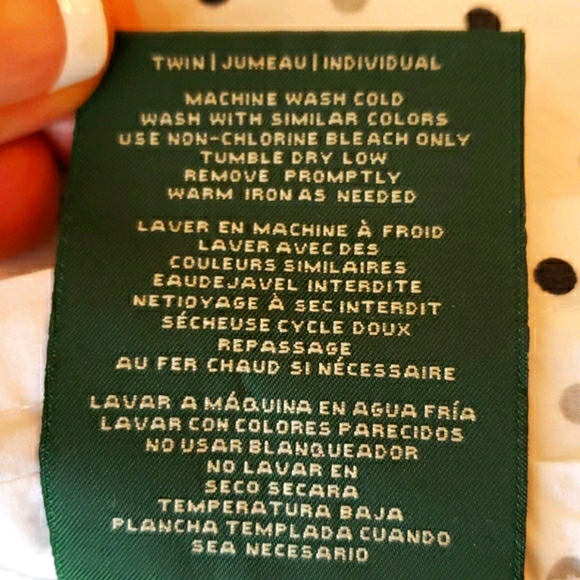 Ralph Lauren Polka Dot Twin Flat Sheet - Picture 3 of 3